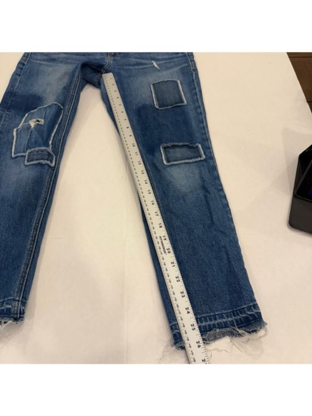 Derek Lam 10 Crosby Gia Mid-Rise Cropped Flare Jeans Blue Denim Size 28 Waist - Picture 12 of 14